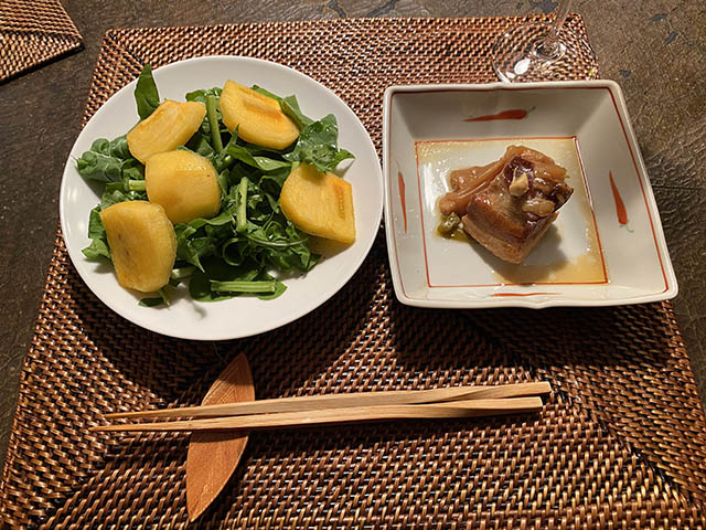 柿と豚角煮