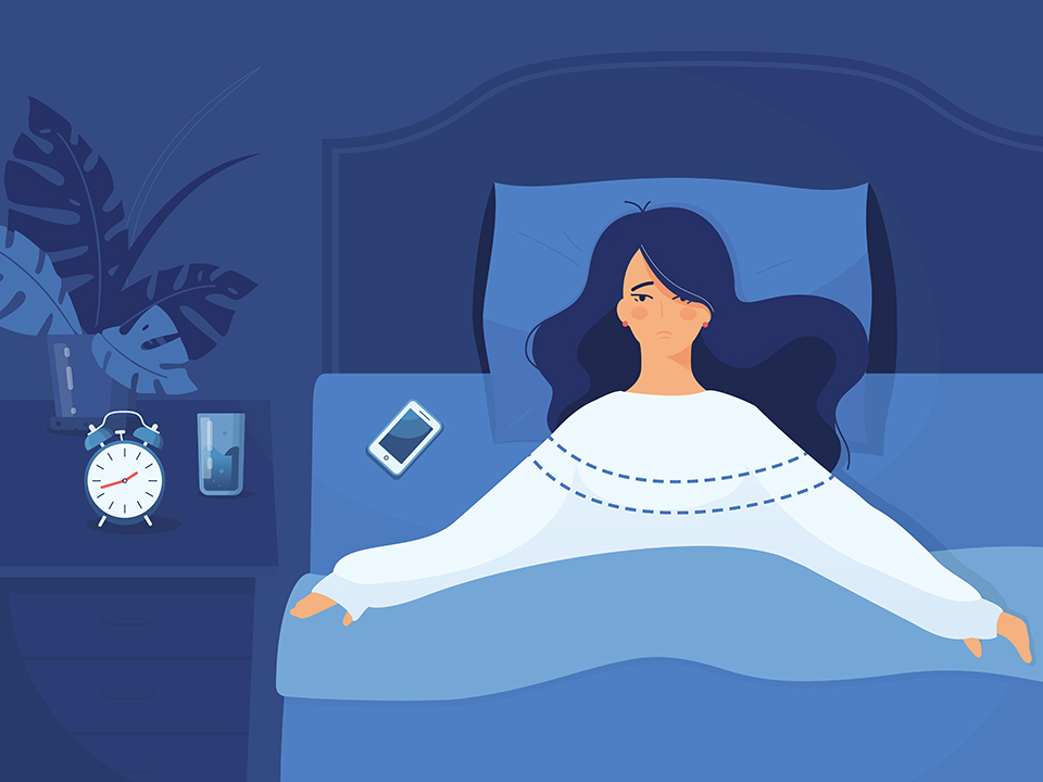 不眠症の女性