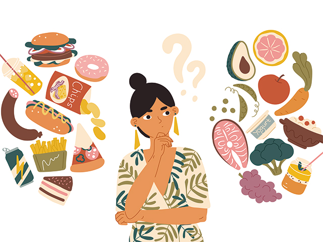 何を食べようか考える女性