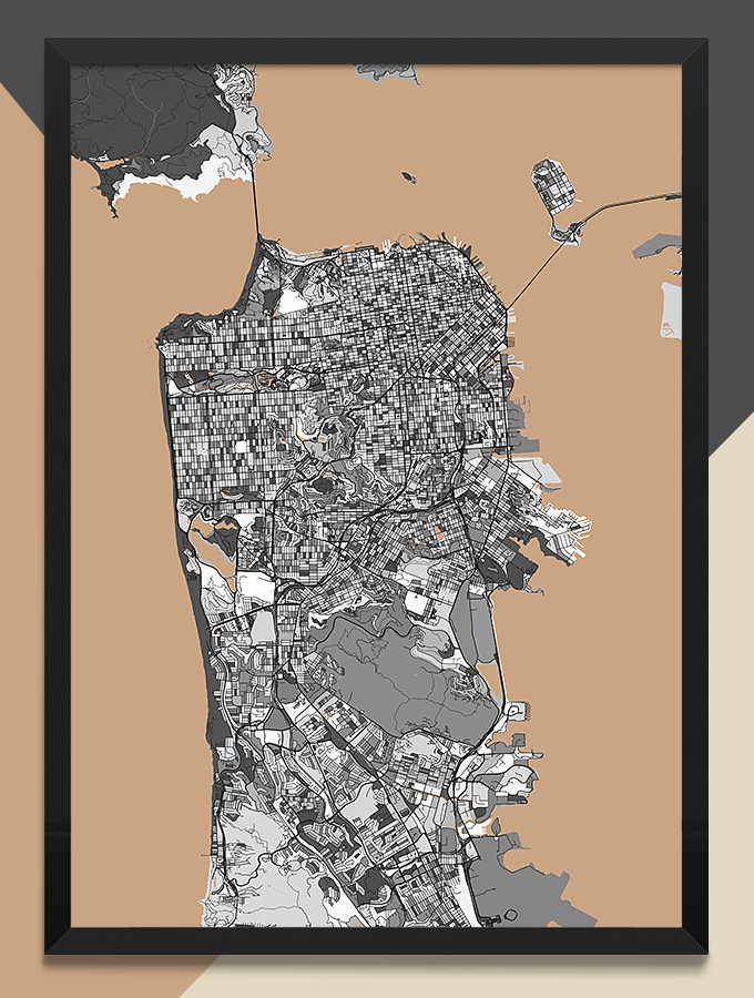 カラフルでおしゃれなModern Map Art Prints