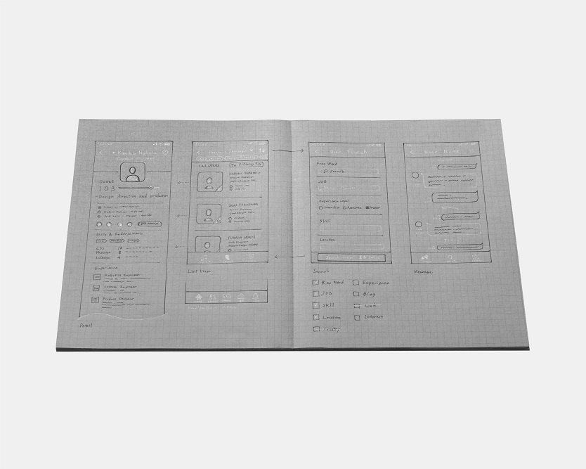 コクヨ「白と黒で書くノート」開いた画像