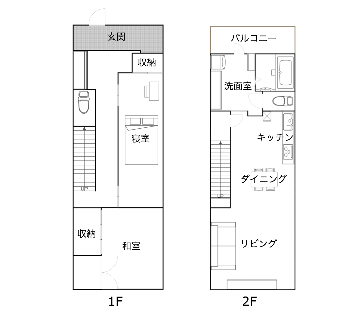 千葉県市川市に住む夫婦の戸建の間取り図