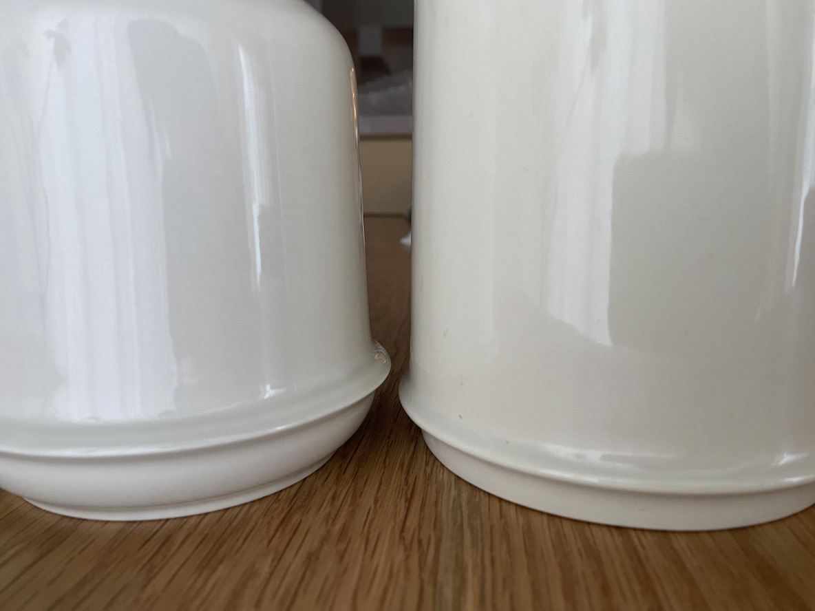 scope キッチンツールキャニスター130mmと170mmの色味を比較