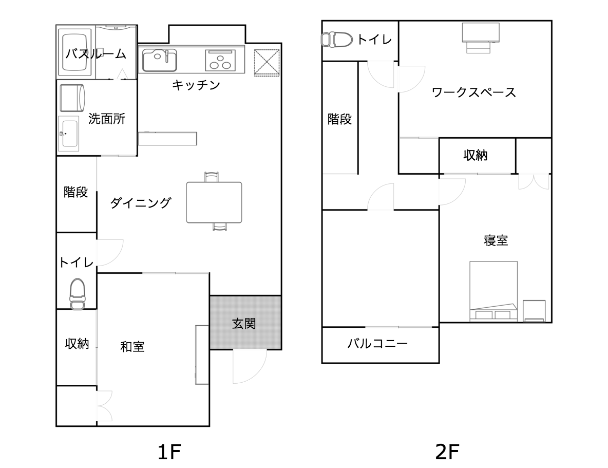 3LDK戸建賃貸の間取り
