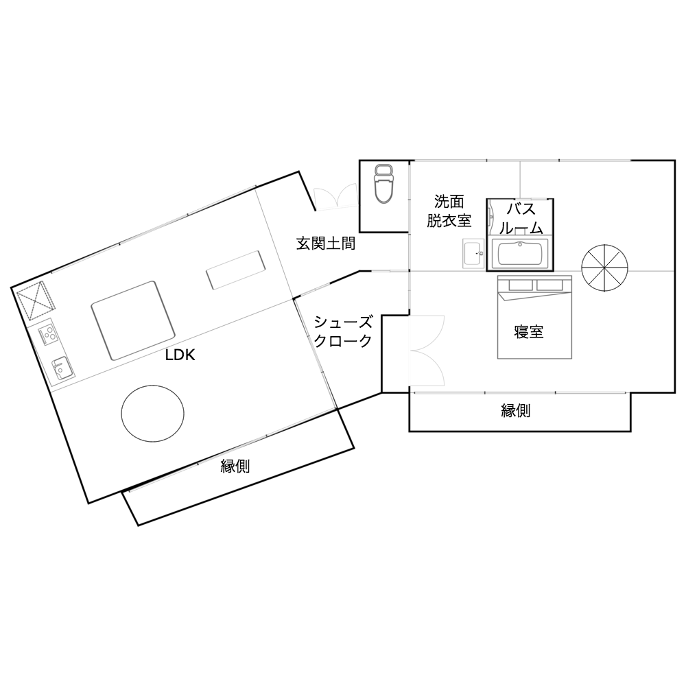 93.76㎡の平屋間取り図