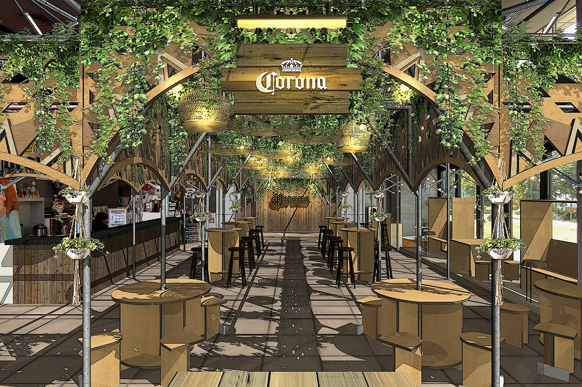 渋谷パルコに期間限定でオープンしたコロナビールのビアテラス