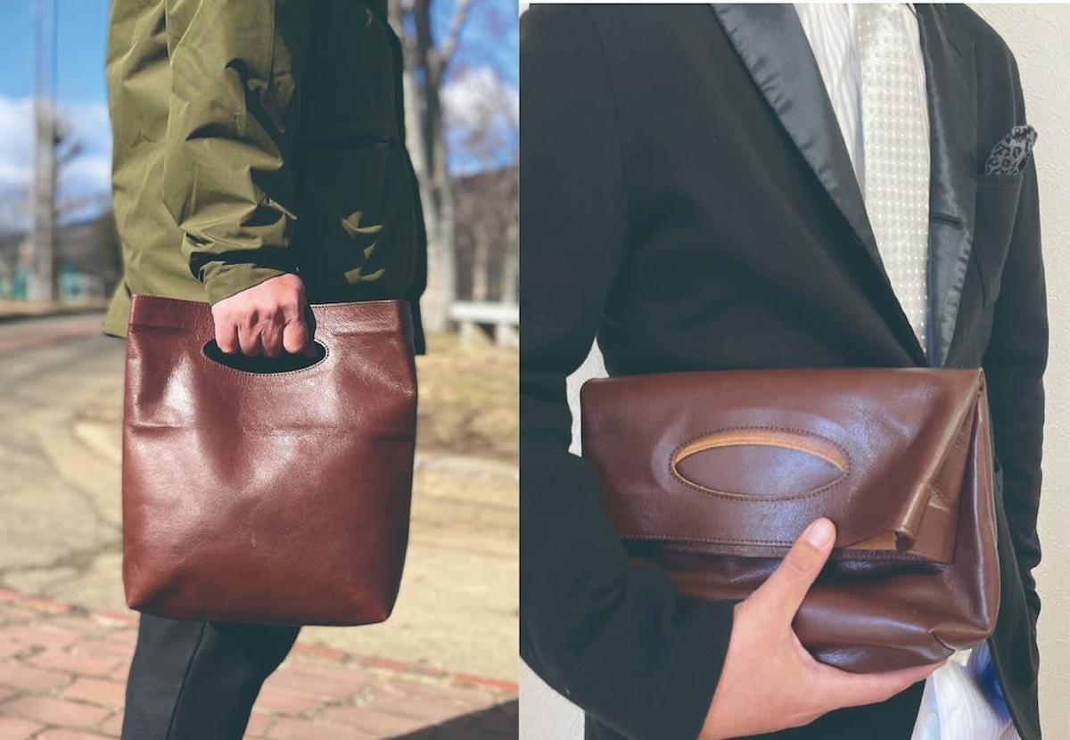 デッドストック革をレスキュー！超軽量でマルチに使える「革袋ー