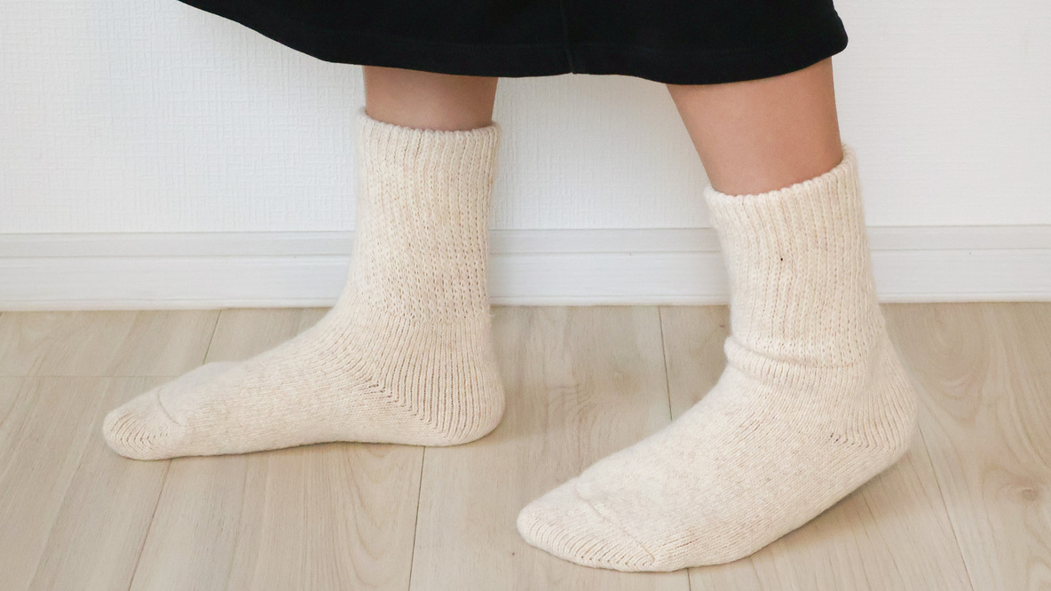 MUJI ウール混紡 クッション マスタード