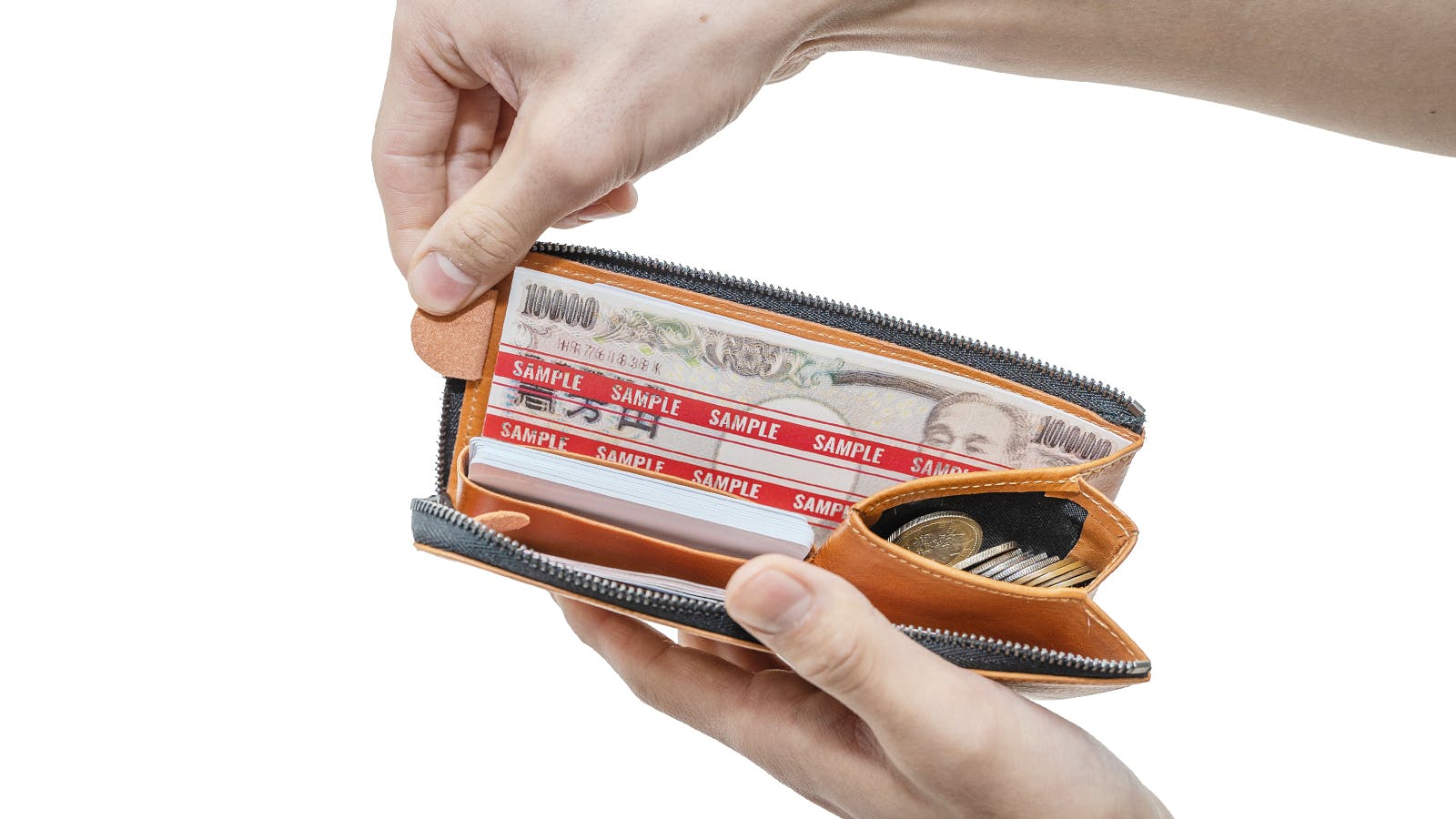 秘密の収納付き。長財布だけどしっかりコンパクトな本革「WRロング