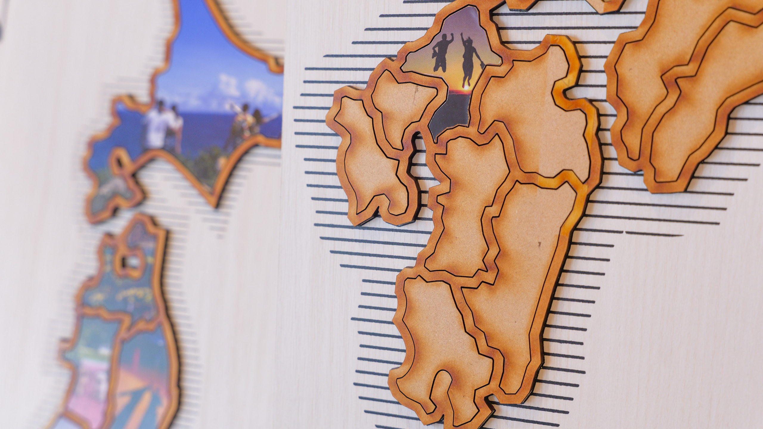 旅の思い出を地図アートにしてみた。まだ行ってない場所を見るたび、次