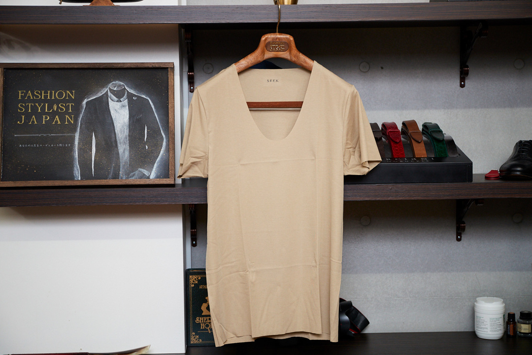 〈グンゼ SEEK〉カットオフ Uネック Tシャツ