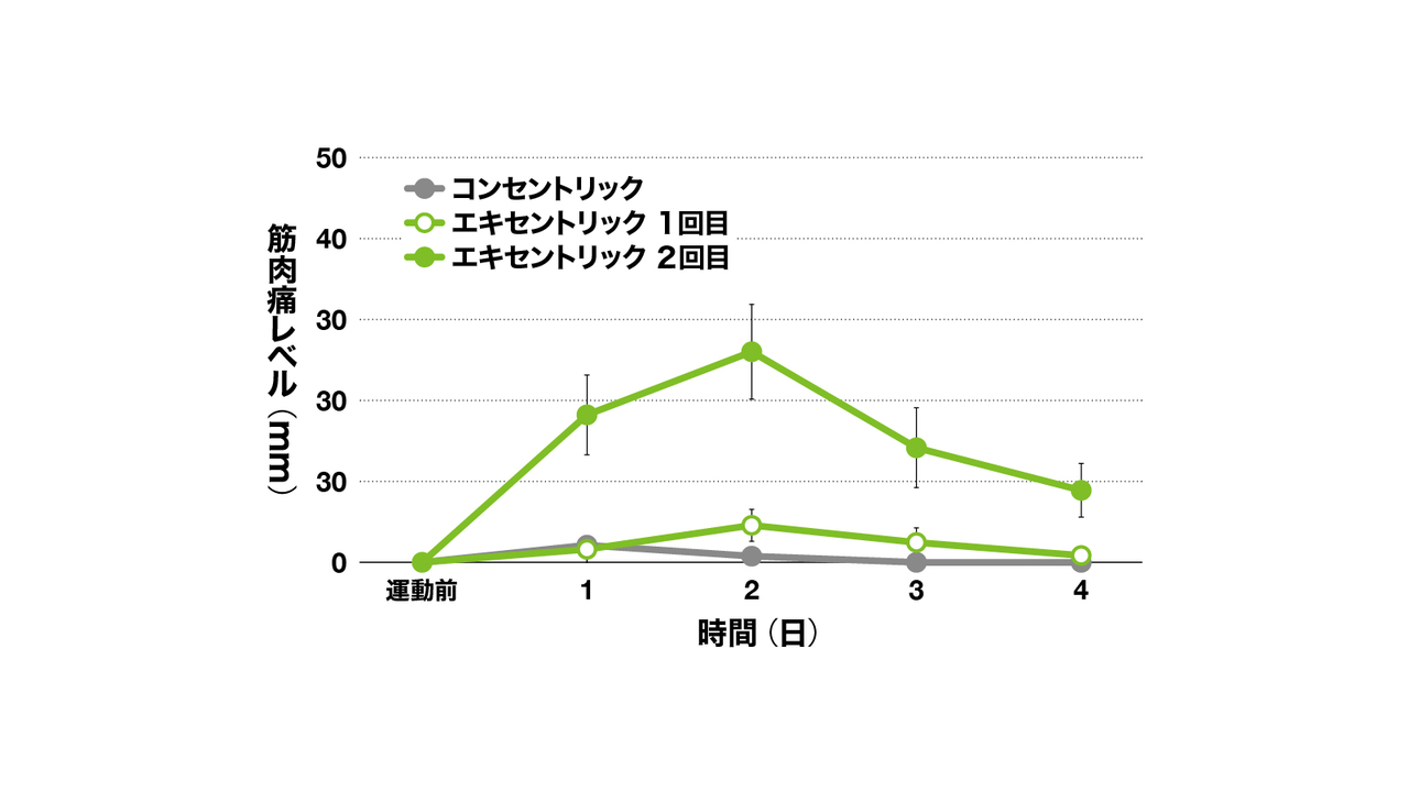 エキセンでは筋肉痛が生じやすい