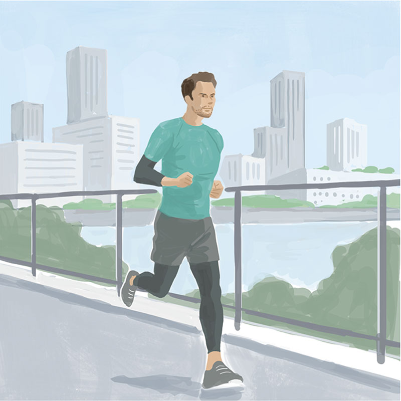 屋外でランニングをするイラスト