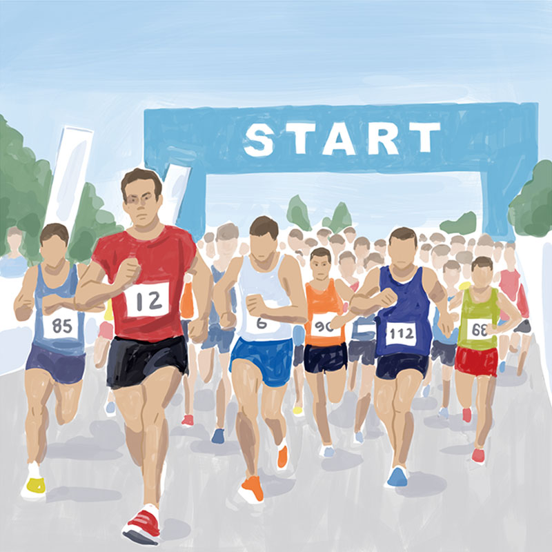 マラソン大会のイラスト