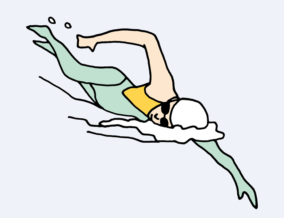 プールでゆっくりと長く泳いでみよう