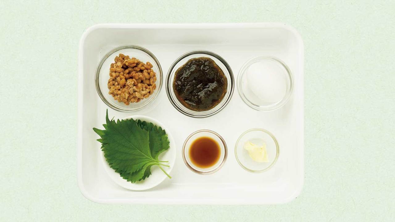 納豆とモズクのオムレツ|シンバイオティクス