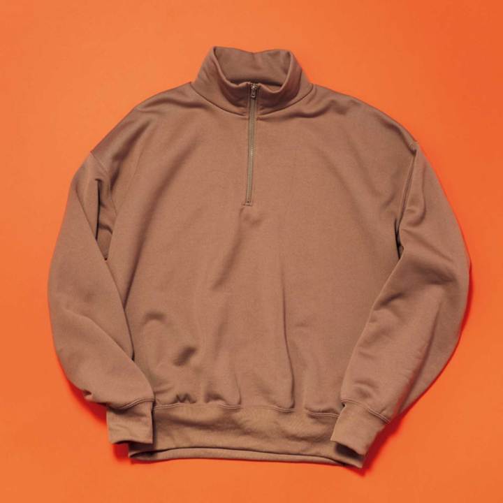 オーラリーのBAGGY POLYESTER SWEAT HALF ZIP PULLOVER