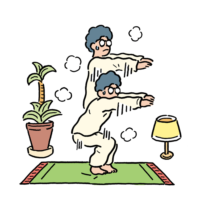ゴロゴロしないで日中に簡単な運動をする。