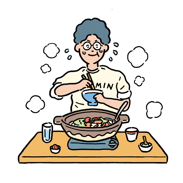 夕方に温かいもの、辛いもので体温を上げる。