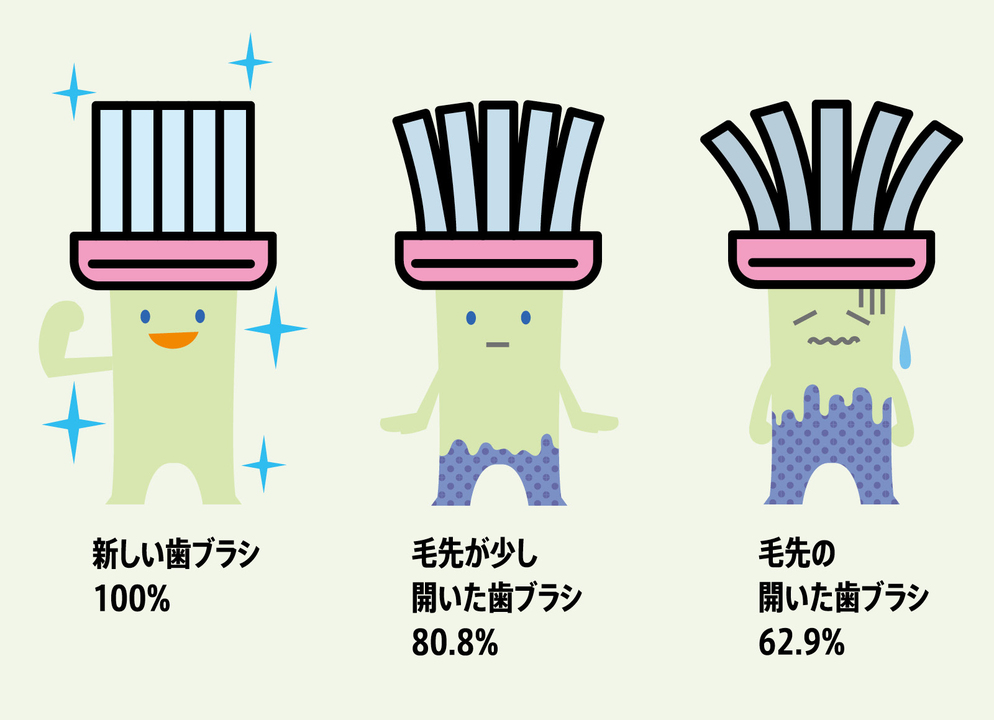 歯ブラシは、月イチくらいで新品に替えよう。