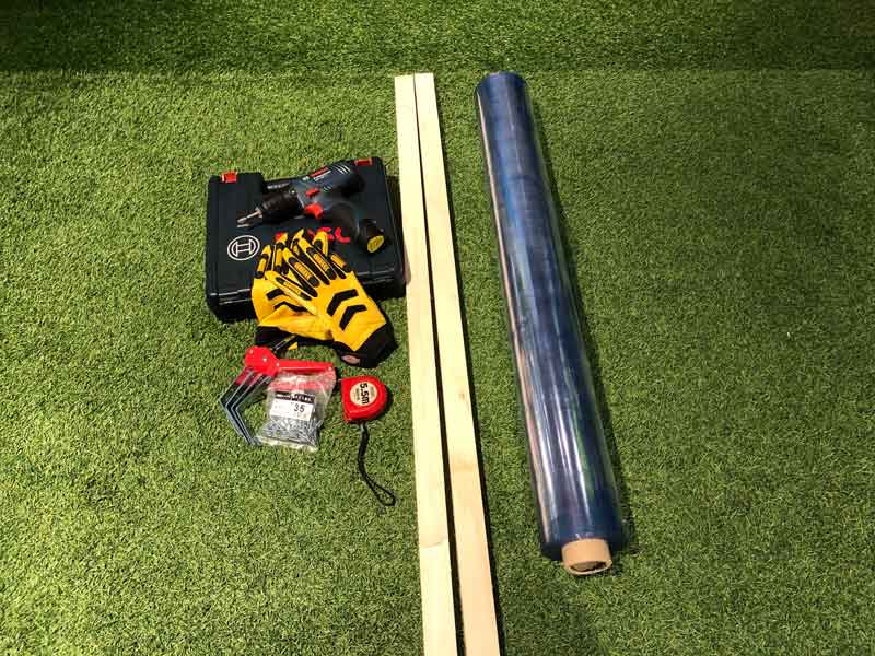 中野ひろゆきさんがパーテーションDIYで用意した道具と材料