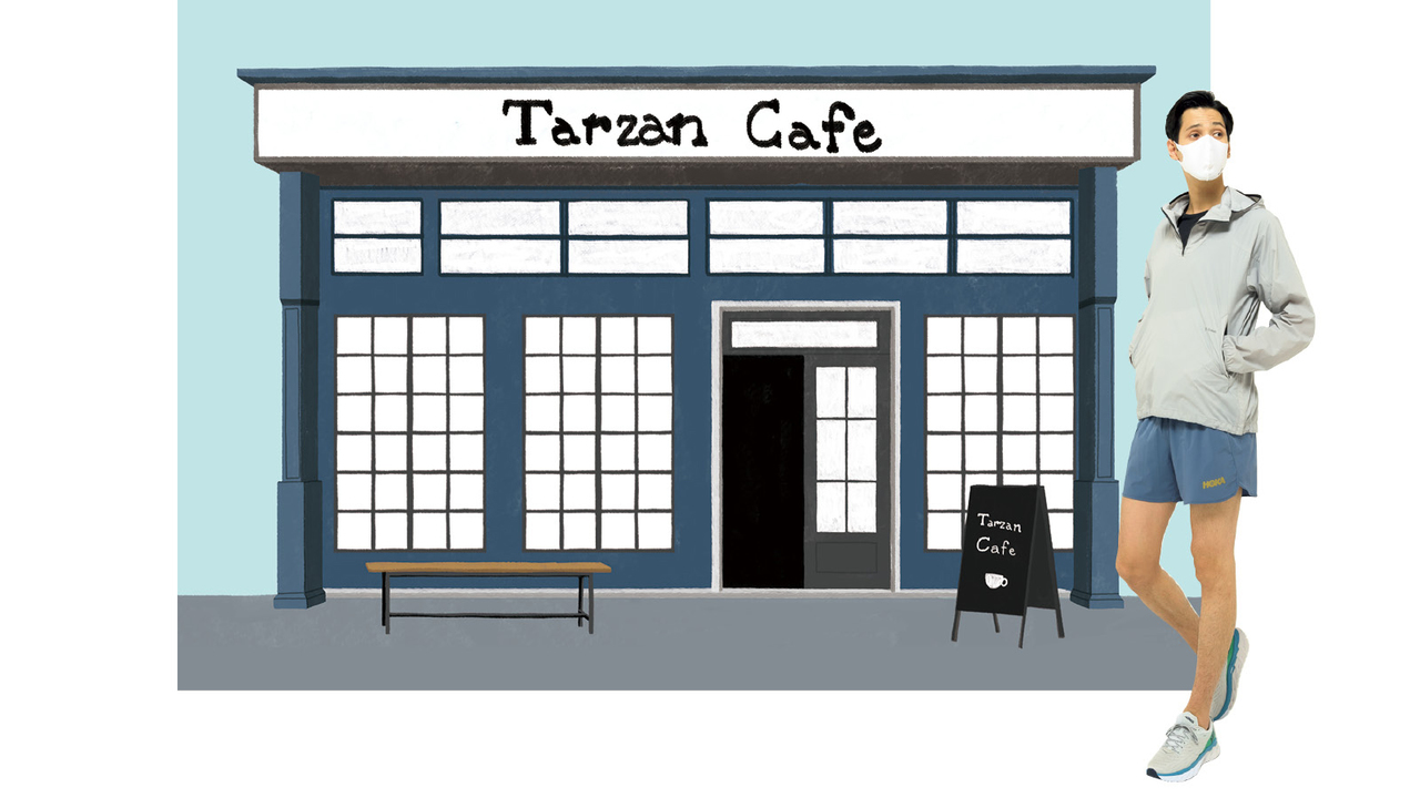 立ち寄るカフェにはマスクで