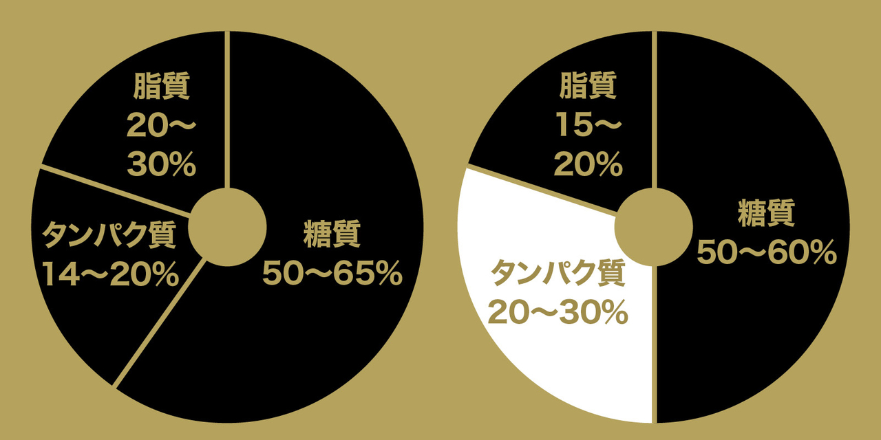 盛るメシのタンパク質推奨量(1日)=体重1kg当たり2g前後