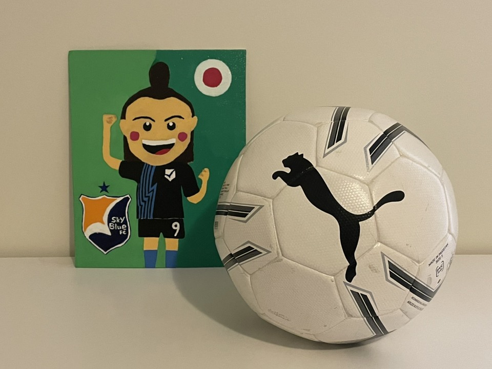 サッカーボールと似顔絵