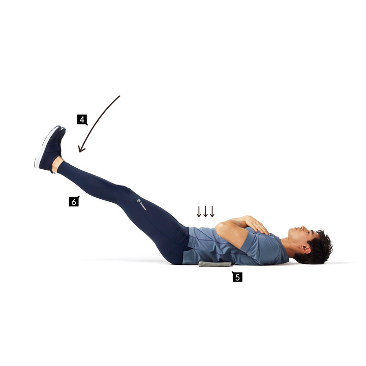 フラットバック・レッグレイズのやり方 その2