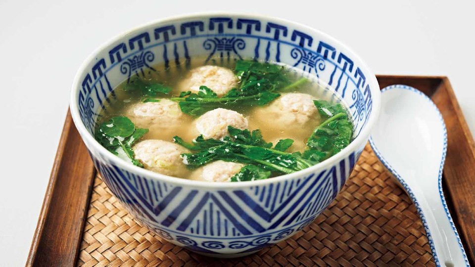 水分チャージ飯|鶏団子とクレソンのスープ