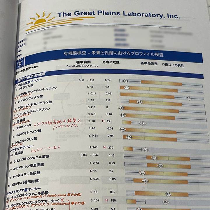検査結果ページ