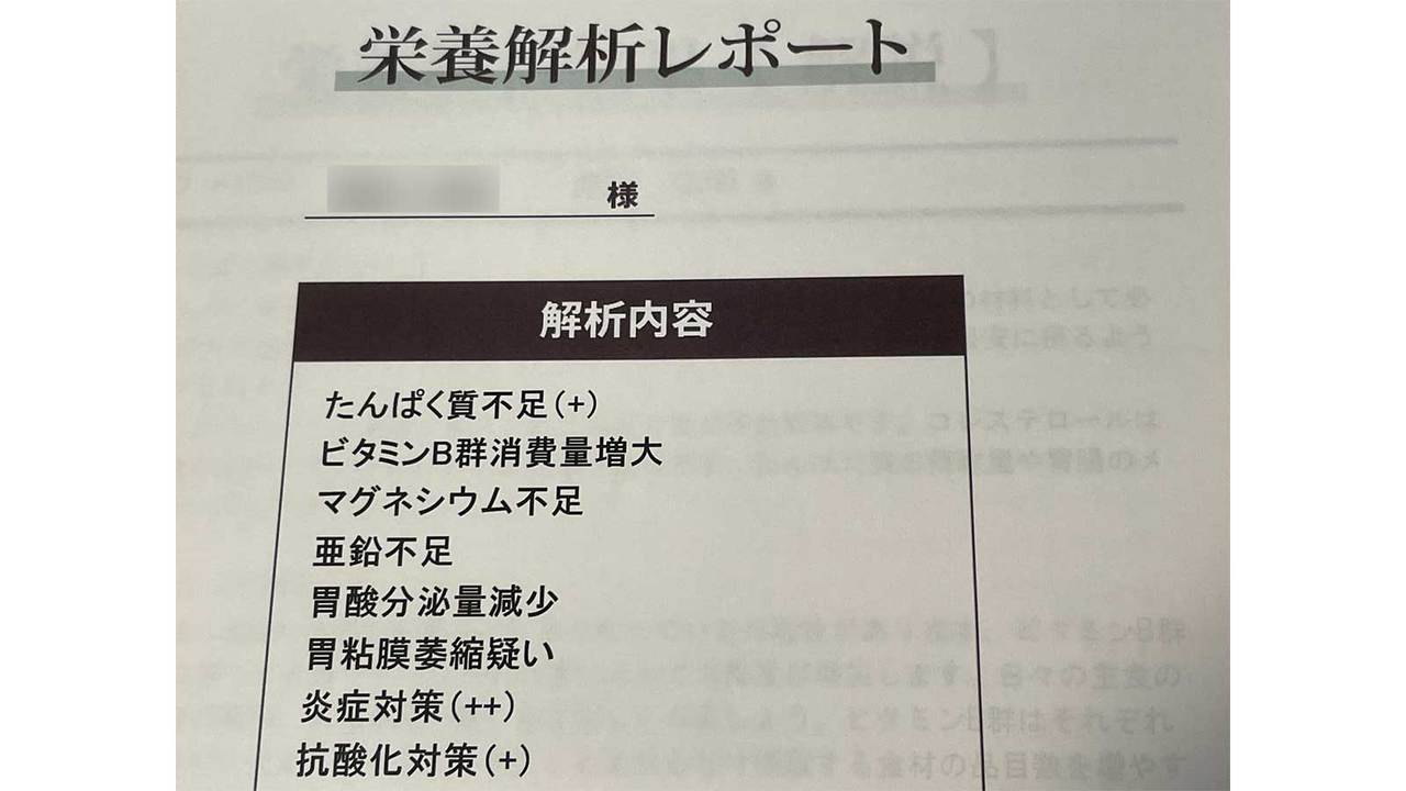 栄養解析レポート