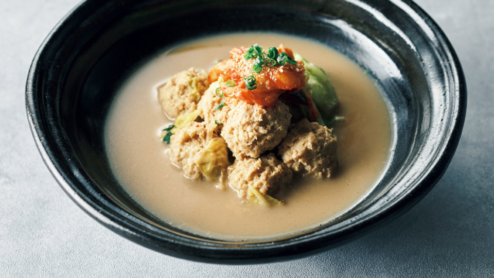 鶏つみれの豆乳煮